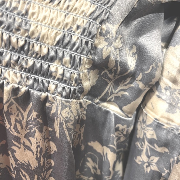 Reformation Frankie Silk Porcelain Blue and White Floral Dress - Picture 7 of 9